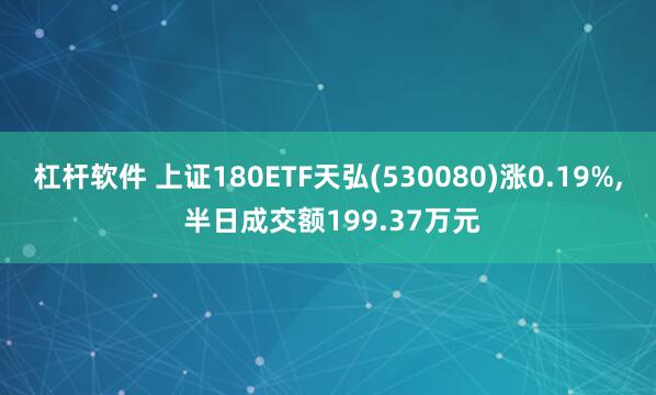 杠杆软件 上证180ETF天弘(530080)涨0.19%, 半日成交额199.37万元